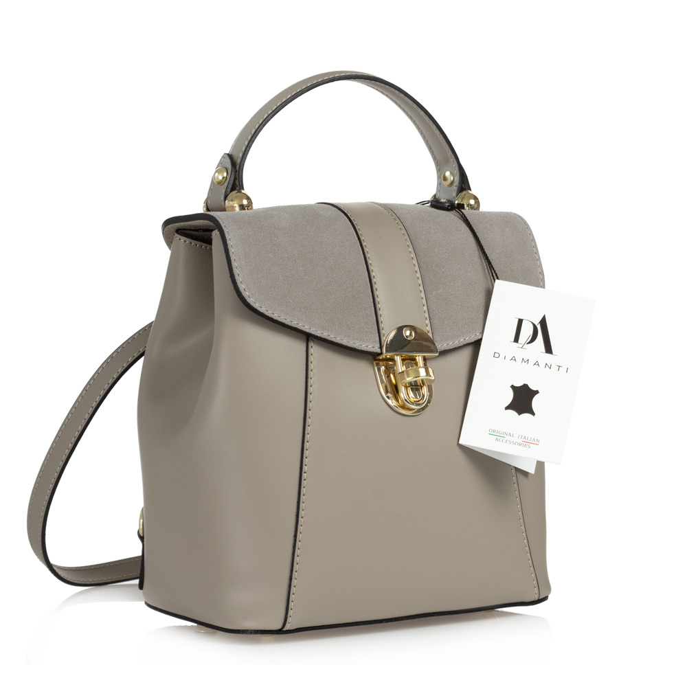 Rucsac dama din piele naturala DiAmanti Marco Taupe Chiaro Rucsac dama din piele naturala DiAmanti Marco Taupe Chiaro